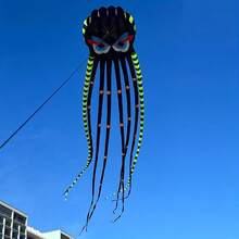 3D 8m Octopus Kite, 4-Color Large Animal Soft Kite, Outdoor Inflatable Adult Kite, Easy To Fly And Tear-Resistant, Holiday Gift, Suitable For Ages 14 And Up And Adults - 3D 8-meter Octopus Kite Black - View 12