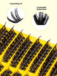 180piece 80D Dcurl DIY Lash Cluster Set, Mixed 8-16mm, Thick, Fluffy Clusters Include Essential Tools: Lash Adhesive And Tweezers. Perfect For Home Or On The Go Use, Suitable For Daily Life, Weddings, Dates, Parties And Travel. - Black - View 6