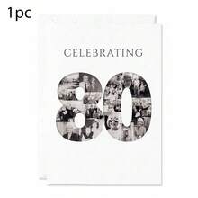 1/3pcs Custom Photo Collage Birthday Greeting Card, Personalized Celebrating Birthday Keepsake Card For Birthday Anniversary Party Gift Supplies - Multicolor - View 9