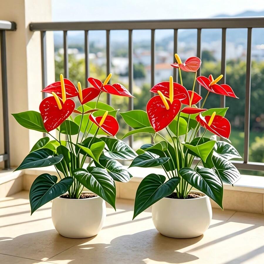 2件裝人造一品紅植物，紅花綠葉，免維護仿真花，室內/室外全年裝飾，適用於婚禮、花園、居家、情人節、節日裝飾，逼真人造觀賞花