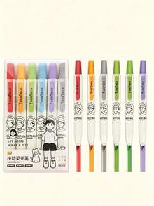 Clickable Fluorescent Highlighter Pens For Students, Key Point Marking And Planner Colorful Pens - Fluorescent Pen - View 12