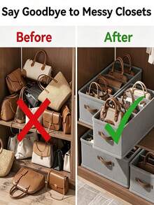 Bag Organizer Divider Box, Organizing Handbag Closet Storage, Suitable For Students, Bedroom, Dormitory, Closet Organization, Tidy Wardrobe - Multicolor - View 4