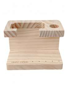 1pc Wooden Manicure Drill Machine Organizer Rack, Nail Bit Storage Display Stand, Desktop Nail Tool Storage Tray For Salon & Home Use - Multicolor - View 7