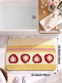 1pc Bathroom Floor Mat Carpet, Flocked Soft Touch, Cake Pattern, TPR Non-Slip Backing, Suitable For Kitchen, Outdoor, Indoor, Hallway, Bedroom, Living Room, Bedside, Machine Washable Easy To Clean, Autumn Bathroom Decor Rug - Multicolor - View 13