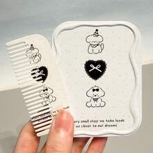 Cute Butterfly Makeup Mirror, Portable Folding Touch-Up Mirror, Mini Handheld Mirror Comb Combo - Multicolor - View 14