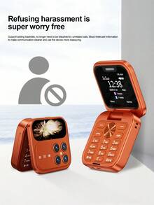 SERVO I18 Mini 折疊手機 1.77 吋螢幕 雙 SIM 卡 FM 收音機 魔術聲 黑名單 2G GSM 1000mAh 電池 - 粉色 - 查看 6