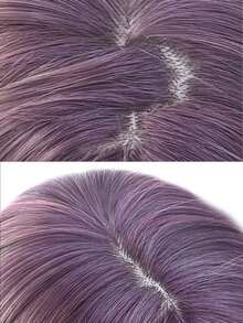 alicegarden 14-Inch Long Synthetic Short Bob Wig Featuring A Natural Straight Style A Stunning Purple. Designed With Bangs , This False Hairpiece Is Perfect For Ms Daily Party Cosplay Use, Offering A Natural And Natural Durable Wig Gift For Ladies., Halloween - Purple - View 6