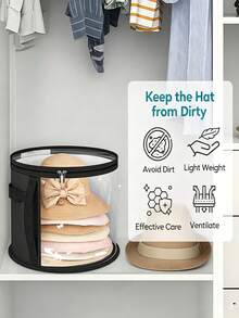 This Dustproof, Transparent, Large Capacity Hat Storage Bucket Is Suitable For All Types Of Hats, Making It An Ideal Storage Solution For Wardrobes And Desktops. - Multicolor - View 7