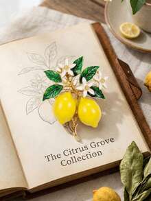 Luxury Rhinestone Lemon Pomegranate Brooches - Fruit Pins For Women Unisex Casual Party Accessories / Friends Gifts Badges Decoration - Fruit - View 11