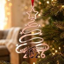 Custom Festive Christmas Ornament, Personalized Family Name Tree Hanging Decor, Merry Christmas Acrylic Tree Ornament With 2-6 Custom Names, Customized Xmas Keepsake Gift, Customizable Holiday Decoration For Family - Style a - View 7