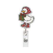 1pc Christmas Goose Acrylic Retractable Badge Reel, Funny Goose ID Holder Gift For Healthcare Workers - A - View 11