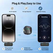 HITOZON Professional Wireless Lavalier Microphone With Charging Case, Compatible With IOS/Android, Noise Cancelling, Magnetic Rotating Clip, Status Display, Long Battery Life, Suitable For Vlog, Podcast, Interview, Teaching - One Size - View 3