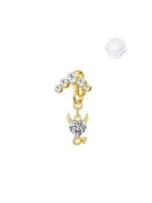 Fake Belly Ring Bell Button Rings Fake Belly Piercing Heart Butterfly Dangle Clip On Umbilical Navel Cartilage Earring Clip - Multicolor - View 17