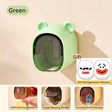 1pc/3pcs Cartoon Toothbrush Holder With Lid, Dust-Proof Wall-Mounted Electric Toothbrush Storage Rack, No-Drill Toothbrush Head Protective Cover - Multicolor - View 13