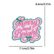 1 Pc Western Country Christmas Embroidered Iron On Patch, Cowboy Rodeo Santa Xmas Tree Cactus Pink Truck Car Bow Applique, Sew On Decor Patch For Denim Jacket Jeans Backpack Hat, Festive Holiday DIY Clothing Craft Gift - Multicolor - View 15
