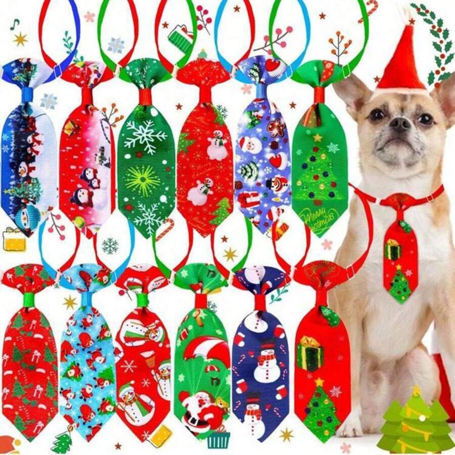 Hot Christmas Pet Ties Bow Ties Assorted Colors Holiday Supplies For Dogs Cats - Multicolor - View 1