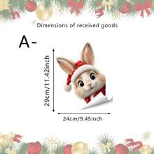 1/3pcs Cute Christmas Squirrel, Rabbit And Reindeer Window Stickers, Double-Sided Visible PVC Static Cling Glass Decals, Suitable For Winter Christmas Holiday Store And Home Decor - Multicolor - View 14