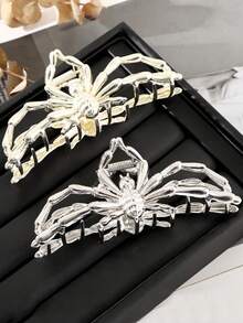 2/1pc Autumn Halloween Vintage Gold Metal Spider Hair Claw Clip, 3D Hollow Spider Design Hair Clip, Holiday Party, Cosplay Dark Atmosphere Hair Accessory - Multicolor - View 4