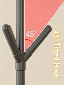 Household Tree-Shaped Floor Coat Rack, Easy Assembly Standing Coat Rack, Standing Coat Rack, Triangular Stable Base, Multi-Prong Hook Design. Suitable For Bedroom, Entryway, Strong Load-Bearing, Storage For Coats, Bags, Hats, Minimalist Versatile, Space-Saving, Practical Home Storage Item. - Multicolor - View 4