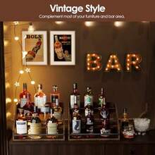 3 Step Liquor Bottle Display Rack - Wooden - View 6