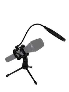 Desktop Tripod Microphone Stand With Pop Filter Flexible Hose, Adjustable Angle, Portable Microphone Holder For Live Streaming, Recording, Karaoke - one-size - View 5