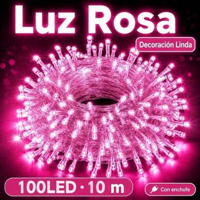 1/2 Piezas 100 LEDs Luces Cortina 10m Alambre de Cobre - 8 Modos Parpadeantes | Decoración Jardín, Dormitorio, Navideña