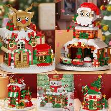 Christmas Santa Claus Christmas Tree Train Snowman Micro Particle Building Blocks Christmas Gift Creative Gift Reindeer Assembly Blocks - Educational ABS Toy Gift Box Packaging Best Holiday Gift - Green - View 8
