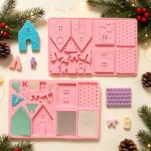 1pc Silicone Gingerbread House Baking Mold - Versatile Dessert Tray For Chocolate Cakes, ,Perfect For Holiday Candy, DIY Birthday Treats, And Gift Decorations - Multicolor - View 9