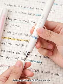3/1pc Egg-Shaped Twist Click Neutral Pen Black, Twist And Turn Super Stress Relief, Quick-Dry Smooth Writing Pen, Rotating Core Fun To Use, Classmate Small Gift Funny Stationery - Multicolor - View 5