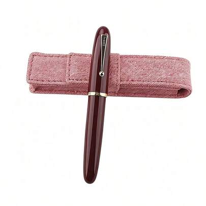 Jinhao 9019 Demonstrator Fountain Pen Clear Transparent Acrylic F Nib Pen With Red Fabric Pen Pouch Office Writing Gift