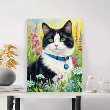 1PC DIY 5D Diamond Painting Kit Cat Pattern - Round Full Diamond Art Mosaic Craft, Home Wall Decor, Unframed - No Frame - View 2