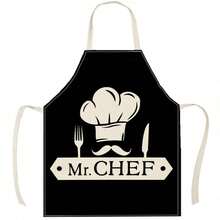 1pc Funny Men's BBQ Print Halter Apron, Sleeveless Protective Apron For Cooking, Grilling, Home Cleaning - Multicolor - View 2