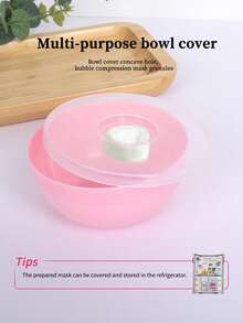 1pc Mask Bowl With Lid + 1pc Mask Stick + 1pc Silicone Brush With Handle + 1pc Multi-Functional Double-Head Brush, DIY Mask Mixing Bowl Set, Makeup Tools, Mask Mixing Tools, Suitable For Travel - Multicolor - View 7