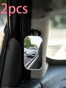2pcs Square Frameless HD Glass Convex Wide Angle Blind Spot Mirror, Universal Car Side Rearview Mirror Blind Spot Eliminator, Suitable For SUV, Truck, RV, Enhanced Field Of View Driving Accessory - Multifunctional - View 7