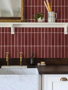 1/10/20pcs 3D Straight Line Backsplash Tiles, Peel And Stick Tile Stickers, Self-Adhesive Wall Stickers For Kitchen Bathroom Home Decor - Wall Stickers - View 8