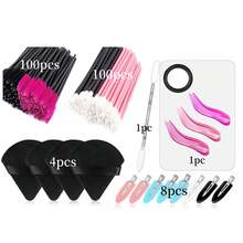 428/214pcs Disposable Makeup Tools Set, Includes Palette, Eyelash Brush, Lip Brush, Hair Clips (Random Color) And Storage Box. This Set Covers Various Makeup Brushes And Makeup Tools. - Multicolor - View 9