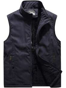 Men Plus Size Vests - Apricot - View 1