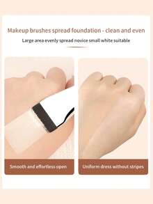 INYUSUN 2pcs Professional Makeup Foundation Spatula Set - Includes Stainless Steel Mixing Rod And Palette With Ring - Perfect For Applying Foundation And Mixing Makeup - Silver - View 3