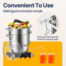 1 Pc Stainless Steel Steam Juicer Pot, With Glass Lid And Drainage Tube, Double‑Handle Grips, Compatible With Gas And Induction Cooker, Suitable For Extracting Fruit And Vegetable Juice, Boiling Jam And Fruit Wine In Household Kitchen - View 6