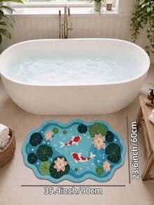 DAJIANG 1PC Koi Fish Carpet Runner Area Rug Suitable Bathroom, Kitchen,Outdoor, Indoor, Runner Corridor, Bedroom, Living Room, Beside Throw Rugs Machine Washable Rug, Easy Clean Entryway Mat, Anti-Slip Backing Rugs For Bedroom Decor Bathroom Decor Fall Decor - Multicolor - View 13