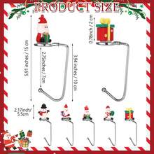 Christmas Stocking Rack Fireplace Hook Non-Slip CZ Christmas Stocking Rack Adjustable Fireplace Stocking Rack Snowman Santa Claus Gift Stocking Clip Set Fireplace Christmas Party Decoration - Multicolor - View 5