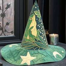 Vintage Handmade Quilted Frog Witch Hat, Halloween Costume Accessory, Suitable For Theme Parties And Holiday Gifts - Multicolor - View 6