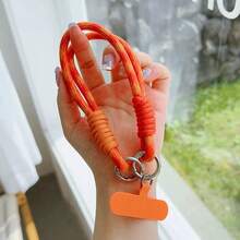 High-Value Minimalist Dopamine Woven Striped Colorblock Personalized Double Buckle Cup Rope Short Wrist Strap Suitable For All Phone Clip-On Hand Strap CCD Camera Phone Case Lanyard Multicolor Double Silver Buckle Short Thick Durable Detachable Hanging Chain Outdoor Sports Phone Case Clip-On Pendant Versatile Anti-Lost Wrist Woven Rope - Multicolor - View 21