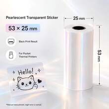 Pearlescent Film Transpraent Instant Print Thermal Photo Paper, Transparent Self-Adhesive Thermal Paper For Mini Printers, Compatible With Most Thermal Mini Error Printing Printers - View 1