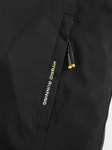 Men's Jacket, Autumn/Winter Stand Collar Jacket, Small Stand Collar Design, Embroidered Shield Logo, Suitable For Hiking And Outdoor Activities, Elegant Travel, Comfortable Clothing - Black - View 6