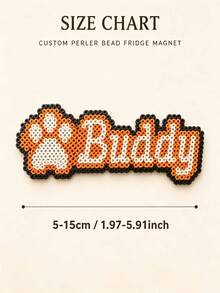 Ayotu Personalized Melted Bead Name Letter Fridge Magnet, Unique Name Letter Magnetic Sticker, Customizable Pet Name, Cute Paw-Shaped Pixel Art Design, Perler Bead Craft, Multiple Colors Available, Kitchen And Home Decor, Ideal Gift For Pet Lovers - Multicolor - View 6