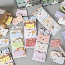 Cute Cartoon Animal Shaped Sticky Notes, Kawaii Self‑Adhesive Memo Pad, Planner Journal Decor School Stationery - Multicolor - View 1