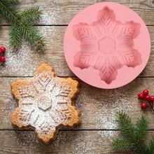 1pc Large Round 3D Snowflake Cake Silicone Mold Suitable For Making Muffins Bread Egg Baking Tray Chocolate Dessert Baking Mold - Multicolor - View 9