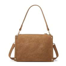 Ladies' Crossbody Bag New Retro Commuting Style Multifunctional Buckle Small Square Bag, Suitable For Daily Commuting And Friend Gatherings - Brown - View 4