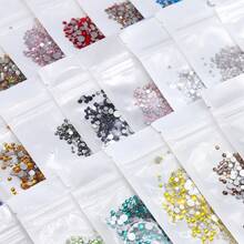 80+色銀底非熱黏水鑽 混合尺寸 SS3-SS20 1440顆 高品質手工婚紗配件及其他用途 - 銀底 混大小 - 查看 7